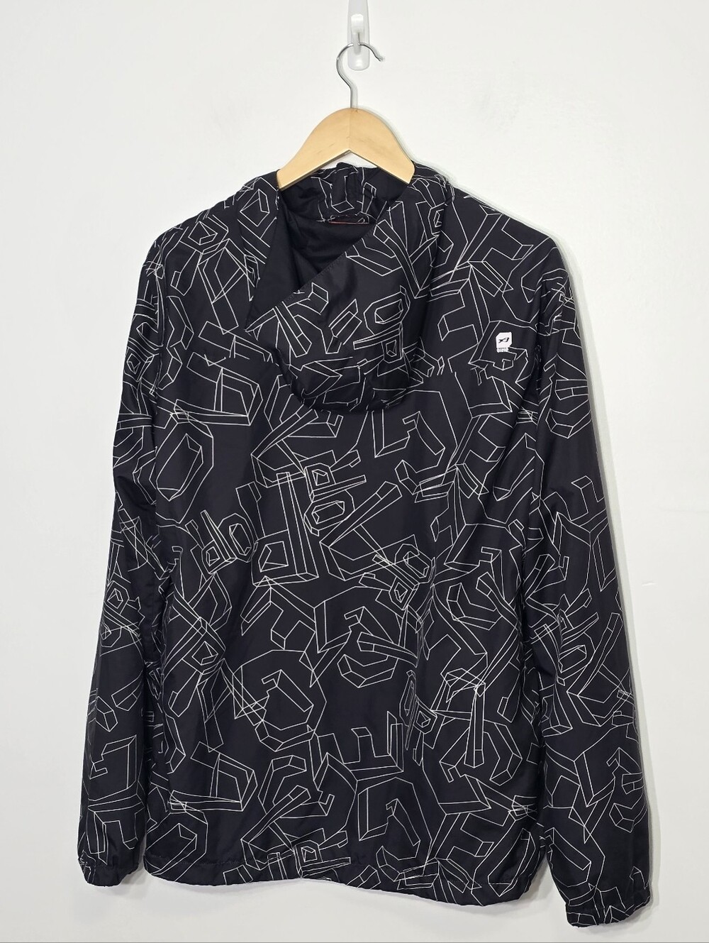 Orage Black White Windbreaker Lightweight Hooded Zip Pockets Jacket Size Small - Picture 11 of 13